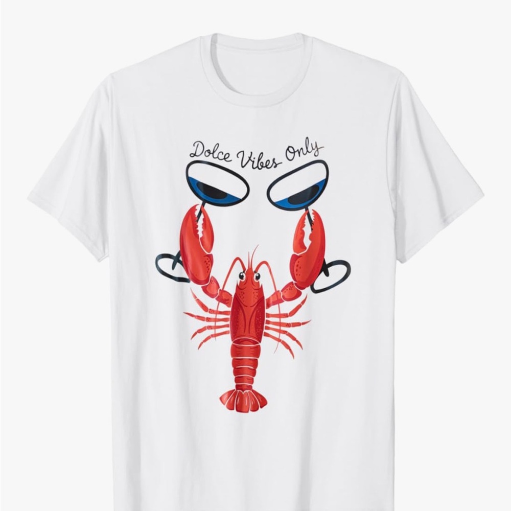 NWT Brand New Cotton T Cheers Lobster Champaign Coups - Dolce Vibes Only